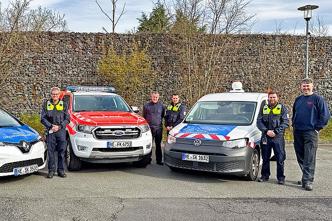 Feuerwehr und Ordnungsamt beim Warntag