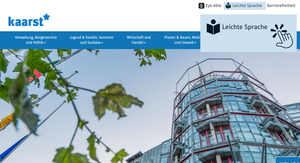 Kaarst-Website mit Leichter Sprache.
