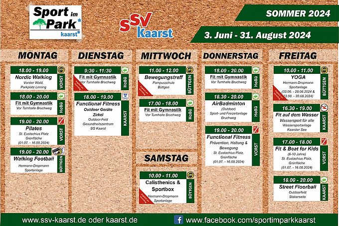 Stundenplan Sport im Park